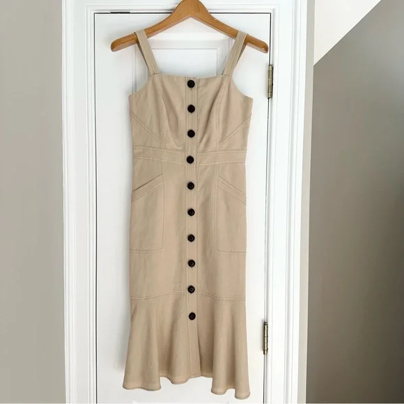 Banana Republic | Dresses | Linen Blend Button Front Dress | Poshmark